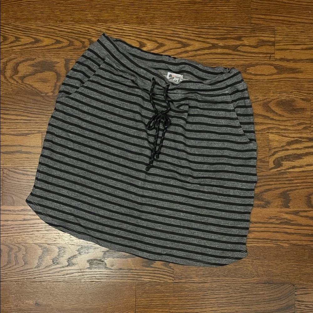 Sundry Charcoal and Black Striped Mini Skirt